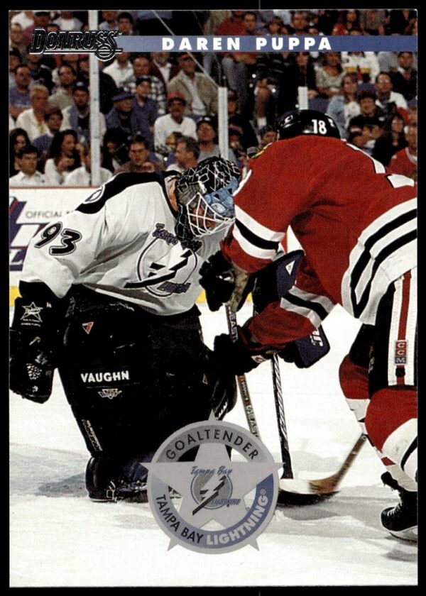 Daren Puppa 1996 Donruss Hockey Card #34, Tampa Bay Lightning Goalie.