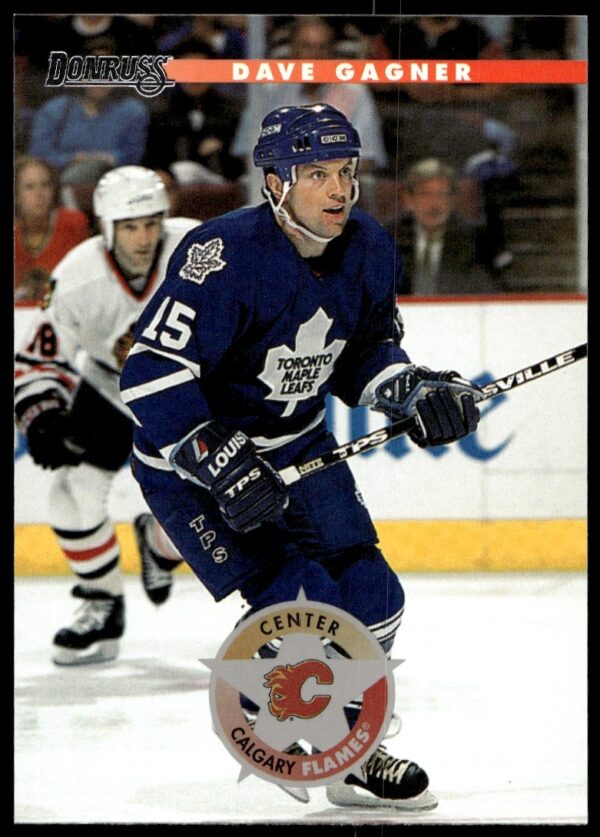 Dave Gagner 1996 Donruss hockey card #170 showcasing action shot in Minnesota Wild jersey.