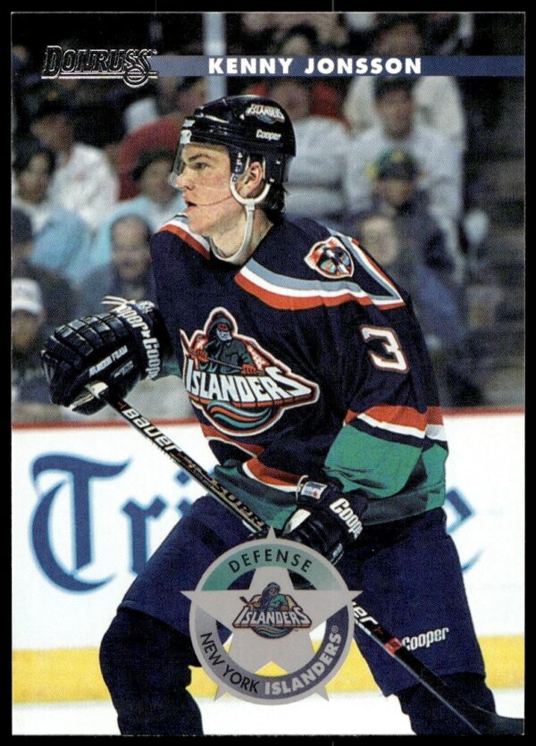 Kenny Jonsson 1996 Donruss hockey card #74, front view showing action and Donruss logo.