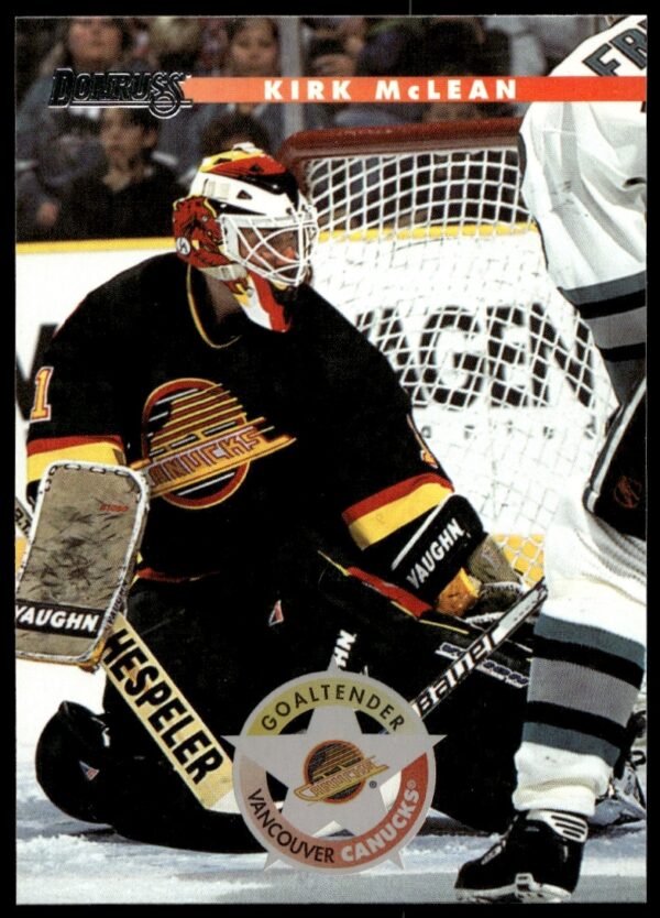 Kirk McLean Donruss 1996 Hockey Card #3 – Vancouver Canucks Goalie Action Shot