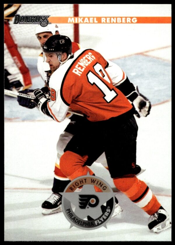 Mikael Renberg 1996 Donruss Hockey Card #125, Philadelphia Flyers, Front View.