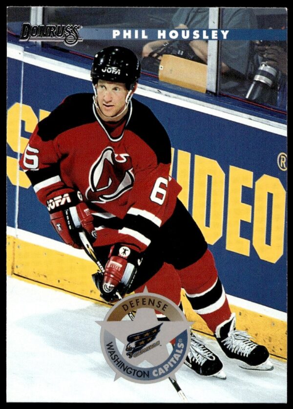 Phil Housley 1996 Donruss Card #201 with Action Shot and Donruss Logo.