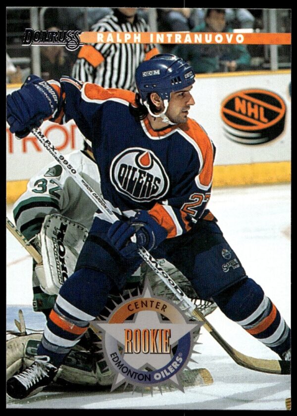 Ralph Intranuovo in action on 1996 Donruss Hockey Card #232.