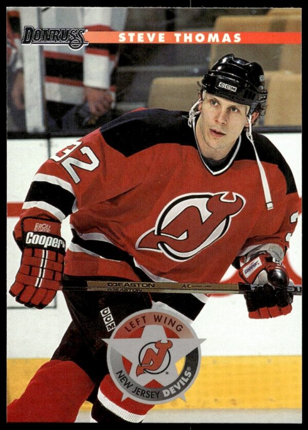 Steve Thomas 1996 Donruss hockey card #193 features dynamic ice hockey imagery.
