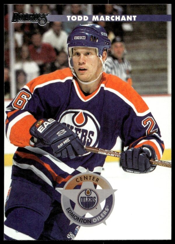 1996 Donruss Todd Marchant Hockey Card #53, Edmonton Oilers, Vintage 90s NHL.