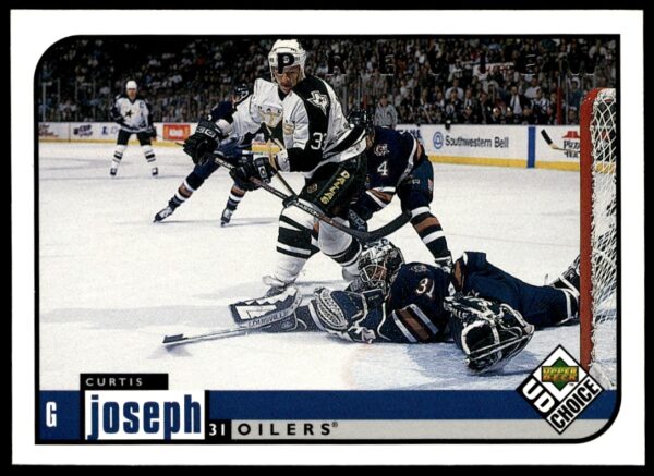 Curtis Joseph 1998-99 Upper Deck Preview Card #81, Toronto Maple Leafs Goalie Action.