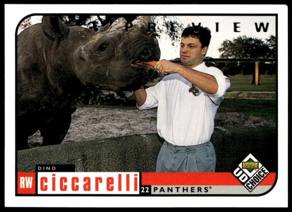 Dino Ciccarelli 1998-99 UD Choice hockey card with player details and portrait #93.