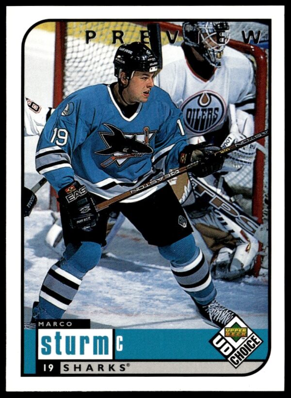 Marco Sturm 1998-99 Upper Deck UD Choice Preview Card #181 Front View.