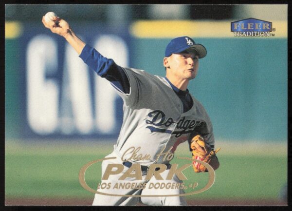Chan Ho Park 1998 Fleer Tradition Card #47, Dodgers Pitching Action Shot.