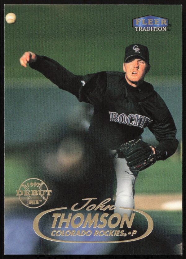 John Thomson 1998 Fleer Tradition Rockies Card #286 - Pitching Action Shot
