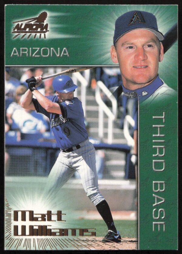 1998 Pacific Aurora Matt Williams baseball card #101, featuring an action-packed image in uniform.