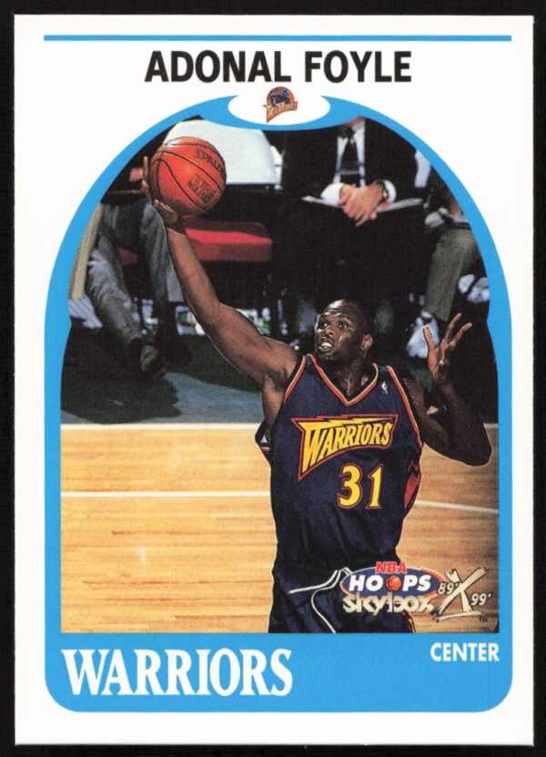 Adonal Foyle 1999-00 Skybox NBA Card #14, Golden State Warriors, Front View.