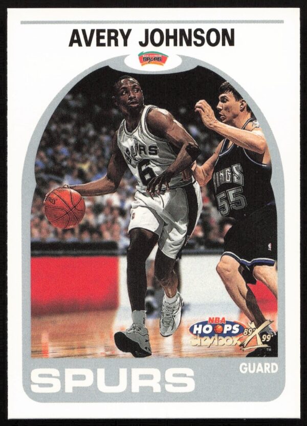Avery Johnson 1999 NBA Hoops Card #143, San Antonio Spurs, Basketball Action.