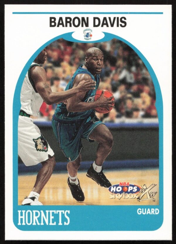 Baron Davis 1999-00 Skybox NBA Hoops Card #31, Rookie Year Action Shot.