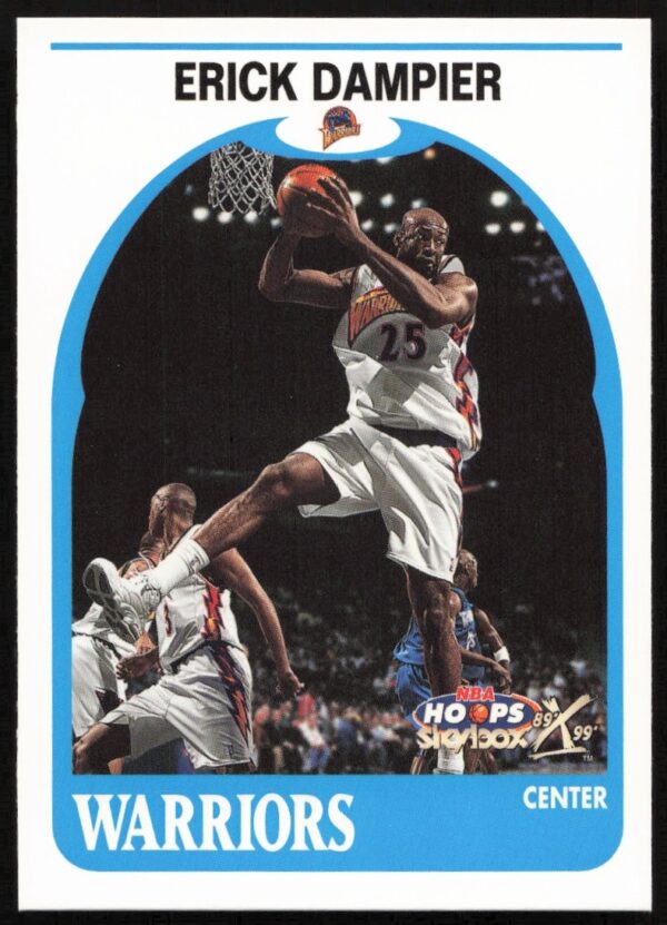 Erick Dampier 1999-2000 Skybox NBA Hoops Decade card #79, showcasing on-court action.