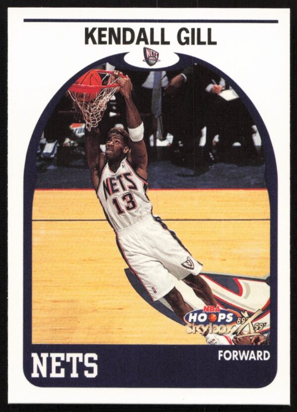Kendall Gill 1999-00 Skybox Hoops Card #136 with dynamic action shot.