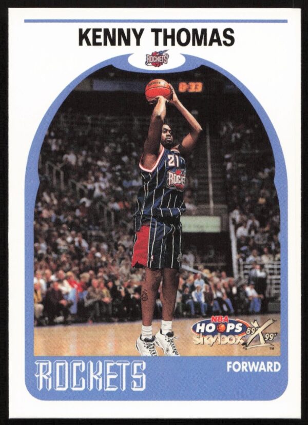 Kenny Thomas 1999-2000 NBA Hoops card #155 with action shot.