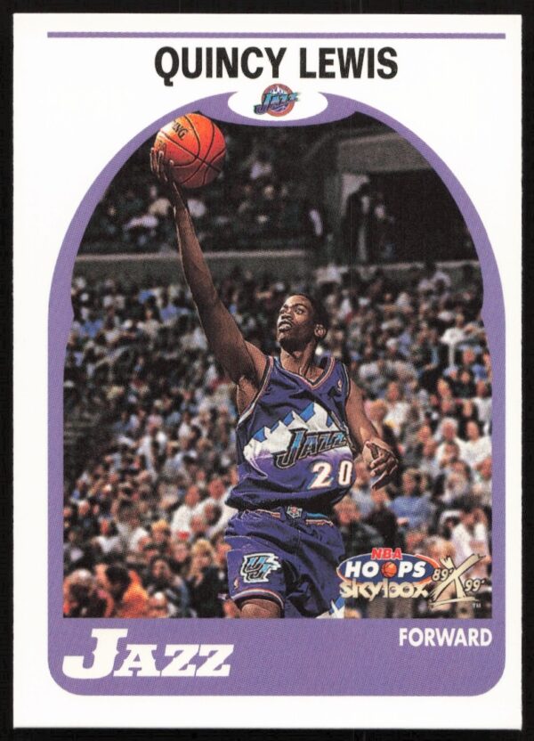 Quincy Lewis 1999-00 Skybox NBA Hoops Card #126, Utah Jazz, in-action shot.