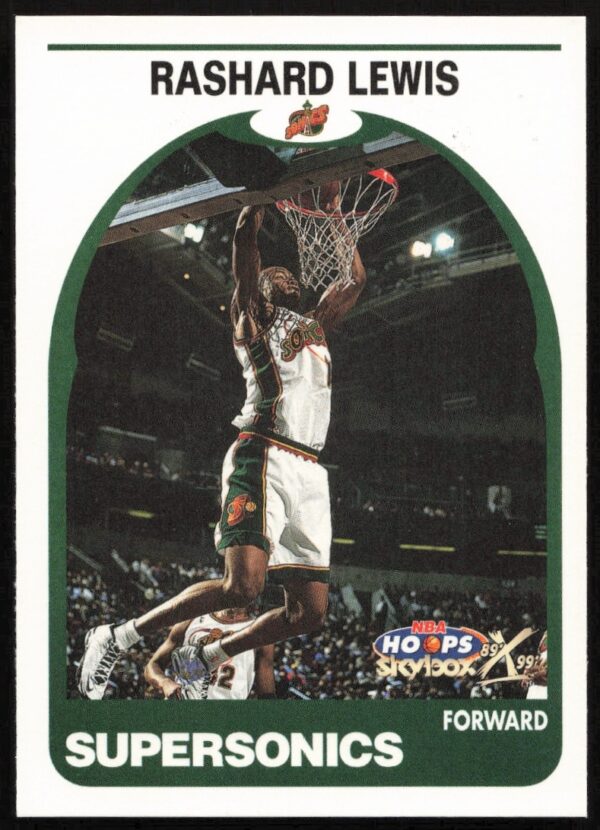 Rashard Lewis 1999 Skybox NBA Hoops Card #18 Front - Seattle SuperSonics Star Player.