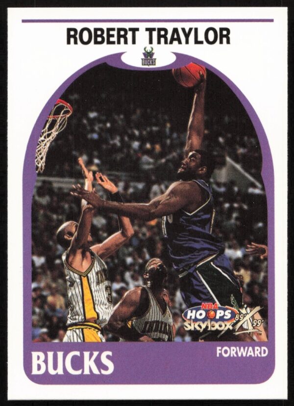 1999-00 Skybox NBA Hoops Robert Traylor trading card #168 featuring him in action.