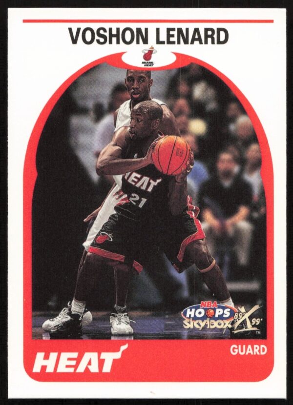 Voshon Lenard 1999-00 NBA Hoops card #71 in Miami Heat uniform, front view.