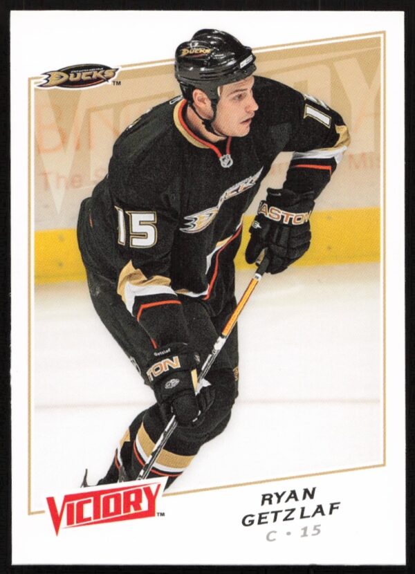 Front of 2008-09 Upper Deck Ryan Getzlaf card, Anaheim Ducks, #192.