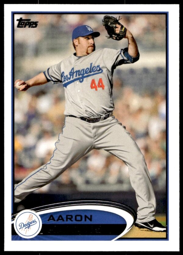 Aaron Harang 2012 Topps card #357, featuring Dodgers pitcher in action pose.
