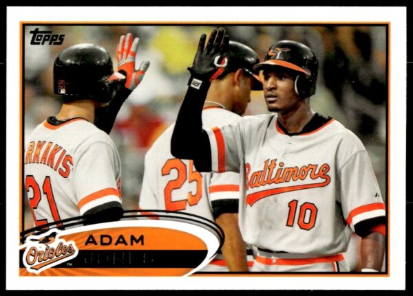 Adam Jones Orioles 2012 Topps Baseball Card #125 Mid-Action Photo