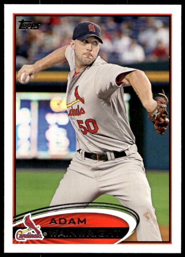 Baseball card: Adam Wainwright pitching, 2012 Topps, #495, St. Louis Cardinals.