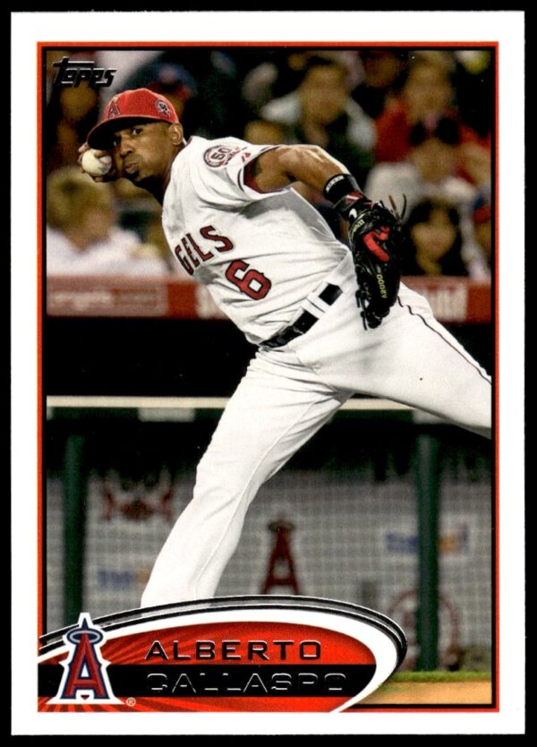 Front view of 2012 Topps Baseball Card featuring Alberto Callaspo, card number 189.