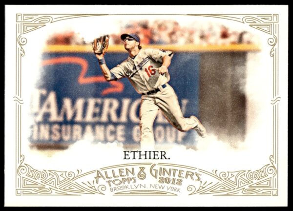 Andre Ethier 2012 Dodgers baseball card #84 – mid-swing, vintage style, Topps Allen & Ginter.