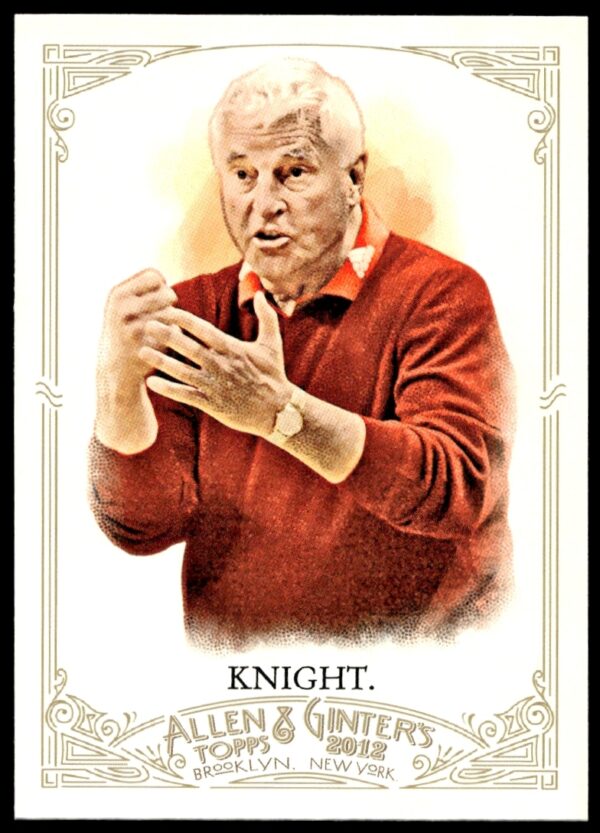 Bob Knight 2012 Trading Card #19, featuring iconic basketball coachs portrait and legacy.
