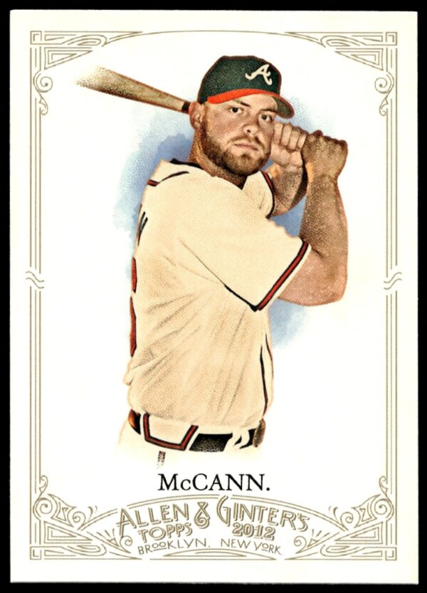 Front of Brian McCann 2012 Atlanta Braves baseball card, Topps Allen & Ginter #264.