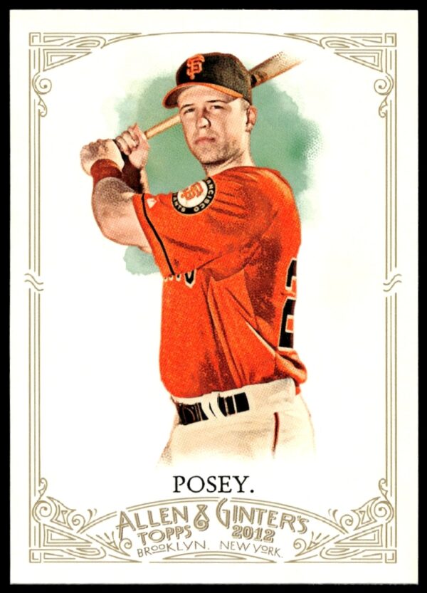 2012 Allen & Ginter Buster Posey card #47 front, featuring vintage design and classic batting stance.
