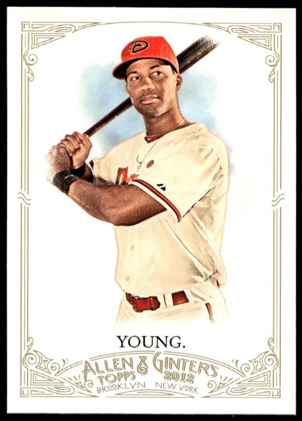 Chris Young 2012 Topps card #77, Arizona Diamondbacks, front portrait view.