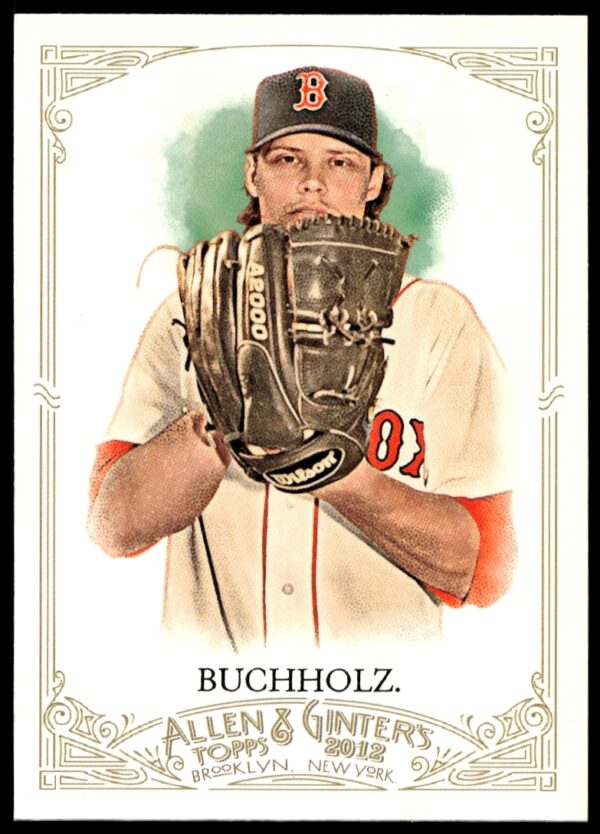 Clay Buchholz 2012 Red Sox Pitcher Baseball Card - Vintage Topps Allen & Ginter #50.