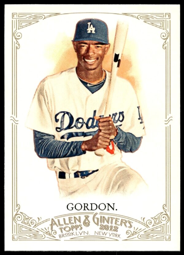 2012 Topps Dee Gordon Dodgers Card #298, Vintage Style Portrait.