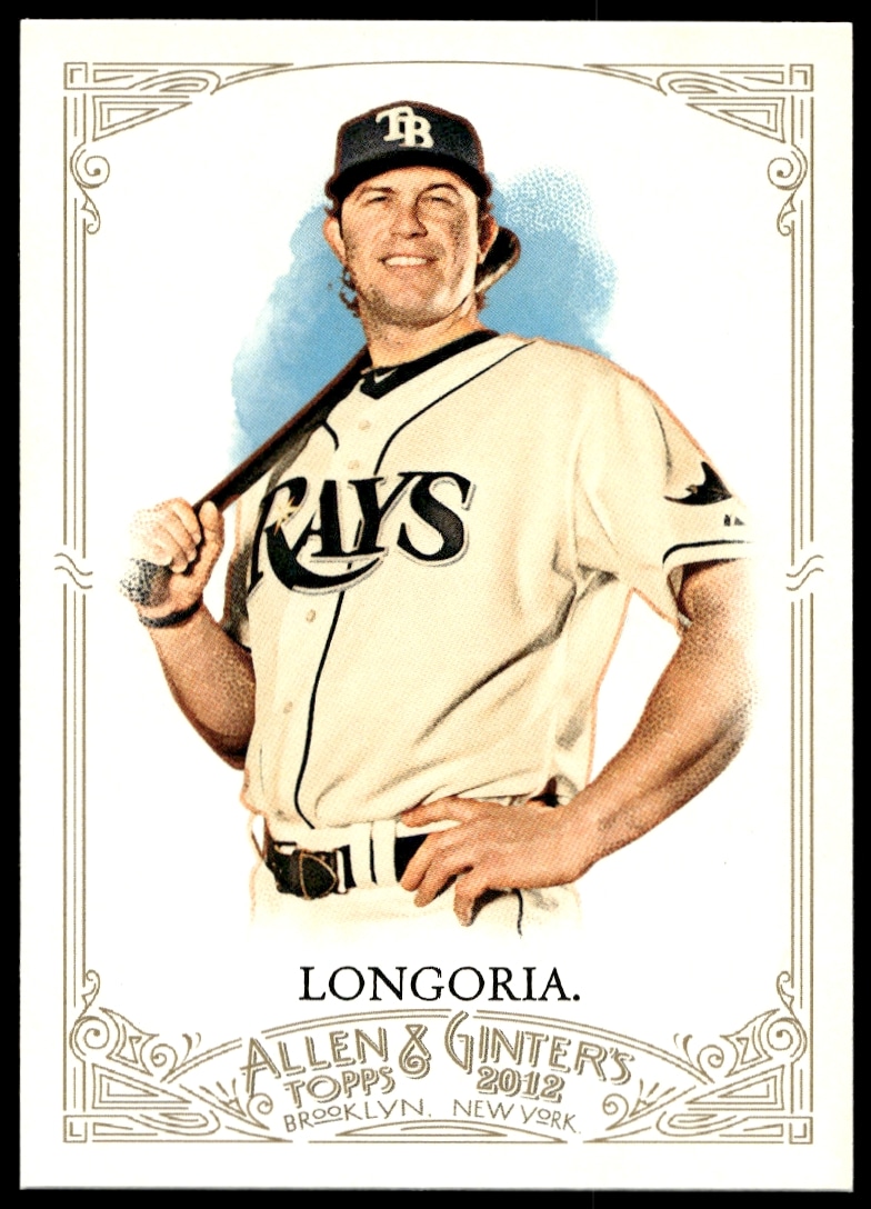 Evan Longoria 2012 Topps Allen & Ginter baseball card #230, Tampa Bay Rays illustration.
