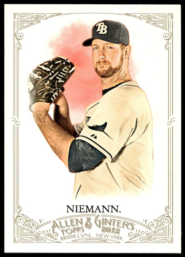 Jeff Niemann 2012 Topps Baseball Card #299, Tampa Bay Rays Pitcher, Vintage Design