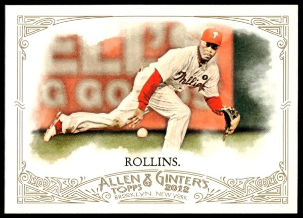 Jimmy Rollins Phillies Baseball Card 2012 Topps Allen & Ginter #40, showcasing his legendary career.