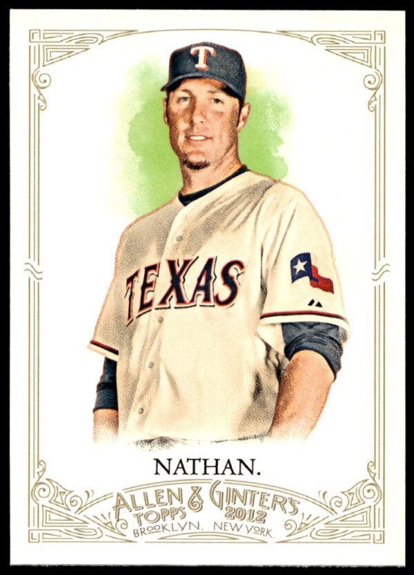 Joe Nathan 2012 Topps Allen & Ginter baseball card, number 213, vintage design.