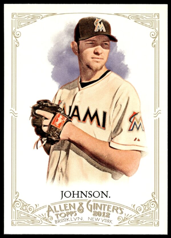 Josh Johnson 2012 Topps Allen & Ginter Baseball Card #43, Pitcher Portrait.