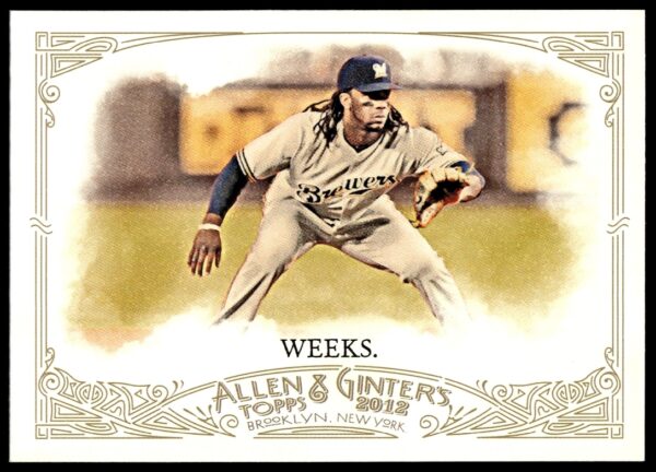 Rickie Weeks 2012 Brewers Topps Card #68, featuring classic pose and team details.