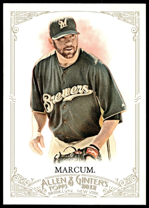2012 Topps Allen & Ginter Shaun Marcum Baseball Card #233, Featuring Pitcher in Action.