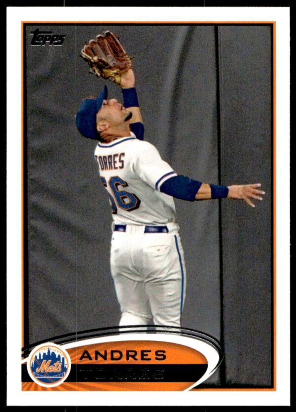 Andres Torres 2012 Topps Baseball Card, New York Mets, #489, vibrant action shot.