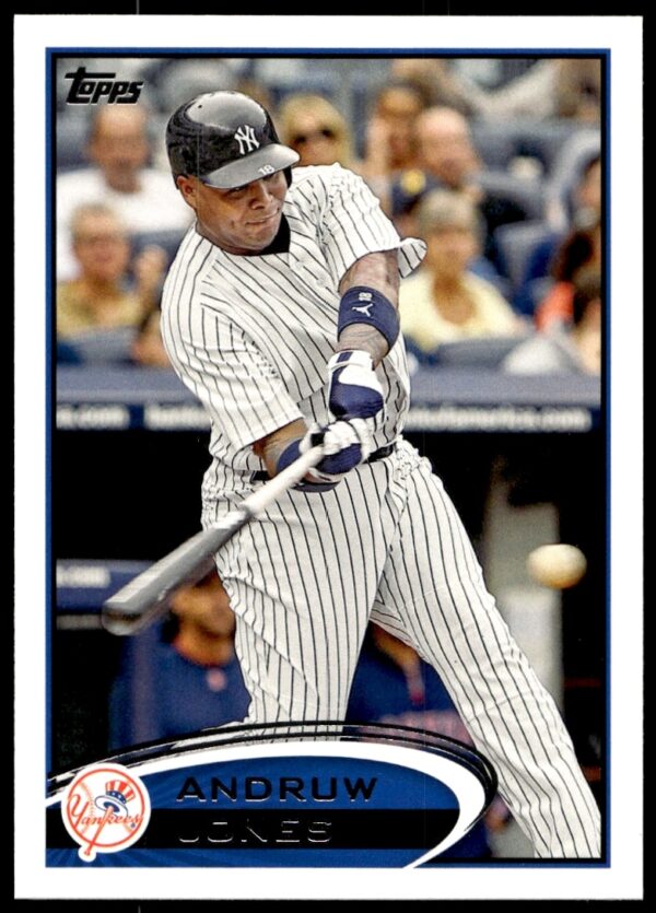 Andruw Jones 2012 Topps Card: Yankees Outfielder in Action Pose.