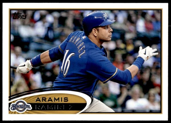 Topps 2012 Aramis Ramirez Milwaukee Brewers baseball card front view.