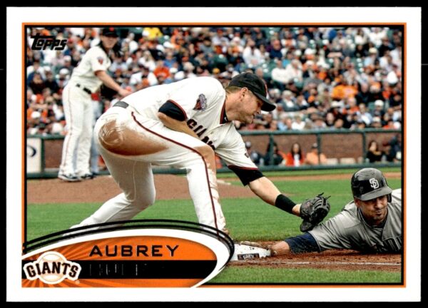 San Francisco Giants Aubrey Huff batting, 2012 Topps Baseball Card #591.