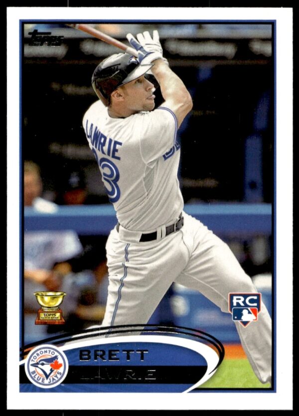 Brett Lawrie 2012 Topps rookie card #462, showing his action shot with Toronto Blue Jays.