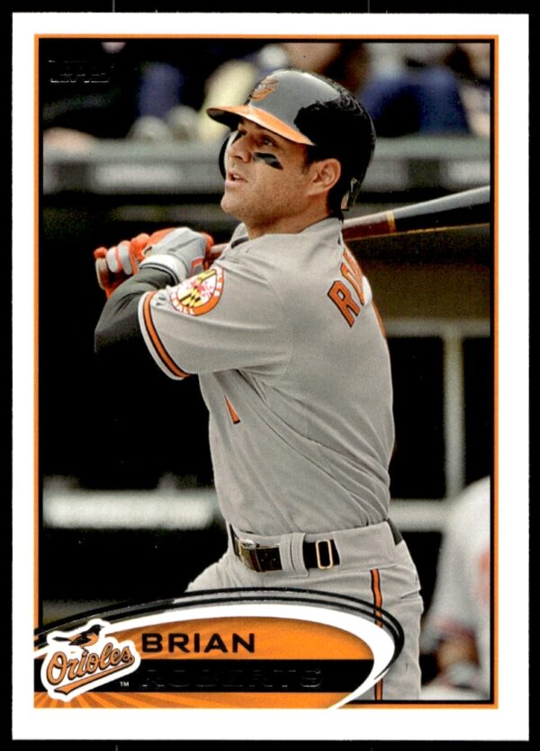 Brian Roberts 2012 Topps #514 Baseball Card Front featuring dynamic action pose.